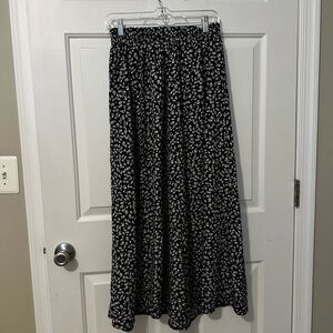 SHEIN Black and White Floral Maxi Skirt